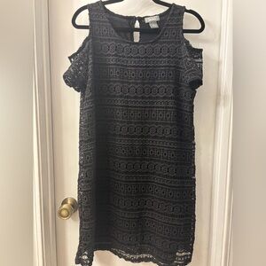 Neiman Marcus Black Lace Mini Dress